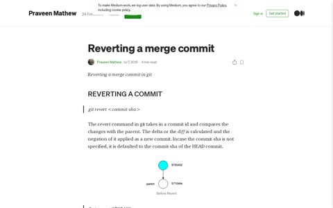 Reverting a merge commit. REVERTING A COMMIT | by ...