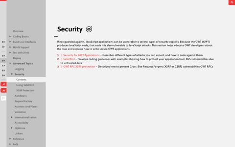 Security - [GWT] Documentation Overview Coding Basics ...