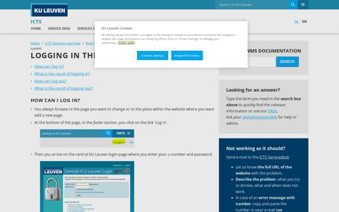 Logging in the system – ICTS - KU Leuven