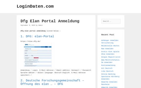 Dfg Elan Portal Anmeldung - LoginDaten.com