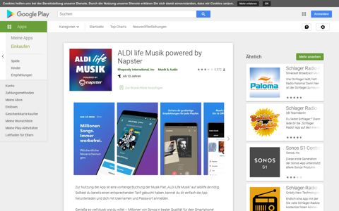 ALDI life Musik powered by Napster – Apps bei Google Play