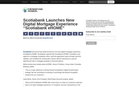 Scotiabank Launches New Digital Mortgage Experience ...
