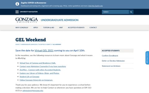 GEL Weekend | Gonzaga University