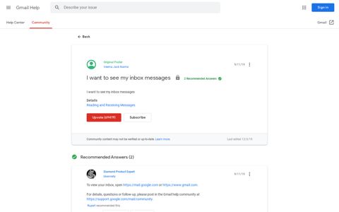 I want to see my inbox messages - Gmail Community