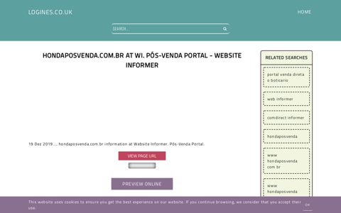 hondaposvenda.com.br at WI. Pós-Venda Portal - Website Informer ...