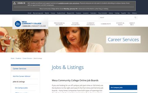 Jobs & Listings | Career Services | Mesa Community College