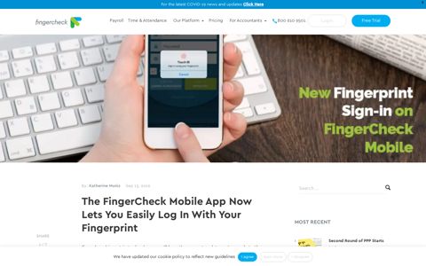 New FingerCheck Mobile Fingerprint Log-in