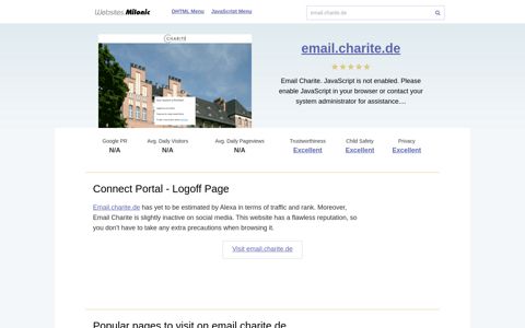 Email.charite.de website. Connect Portal - Logoff Page.