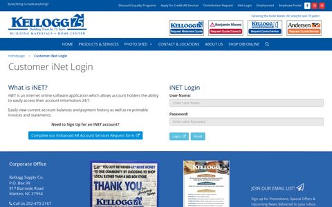 Customer iNet Login – Kellogg Supply Company
