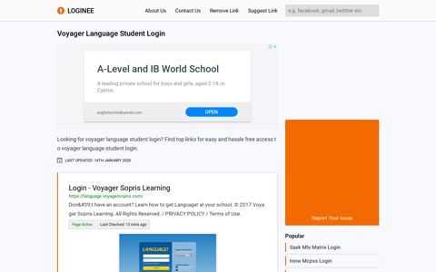 Voyager Language Student Login - loginee.com logo loginee
