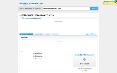 empower.jetairways.com at WI. Jet Airways - Website Informer