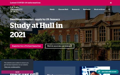 University of Hull: Study with us in 2021