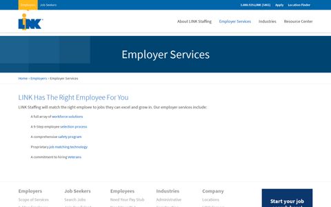 Employer Services - LINK Staffing