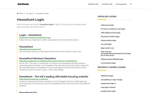 Househunt Login ❤️ One Click Access - iLoveLogin