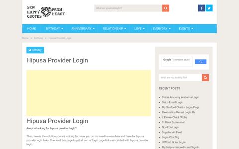 Hipusa Provider Login - New Happy Quotes