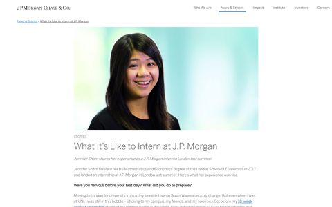 What It's Like to Intern at J.P. Morgan - JPMorgan Chase
