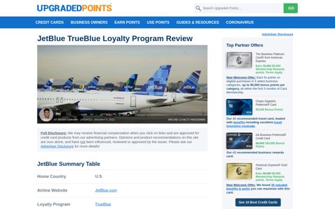 JetBlue Airlines TrueBlue Frequent Flyer Program - Full ...