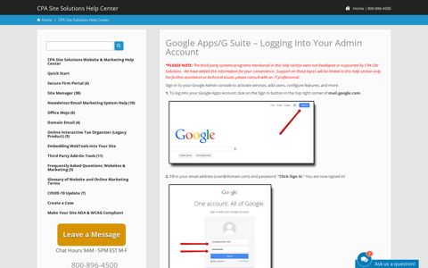 Google Apps/G Suite - Logging Into Your Admin Account