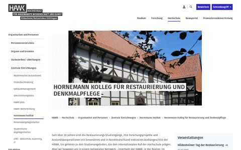 Event: Hornemann Kolleg für Restaurierung und ... - HAWK