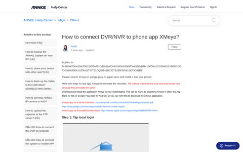 How to connect DVR/NVR to phone app XMeye? – ANNKE ...