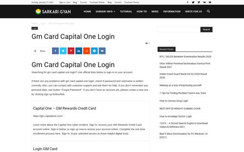 Gm Card Capital One Login - Update 2020 - SARKARI GYAN