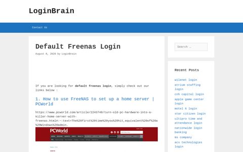 default freenas login - LoginBrain