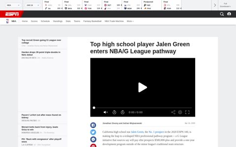 Top high school player Jalen Green enters NBA/G League ...