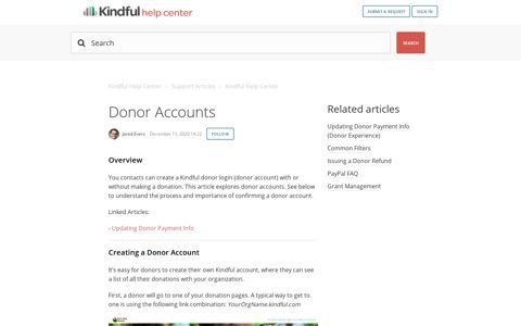 Donor Accounts – Kindful Help Center
