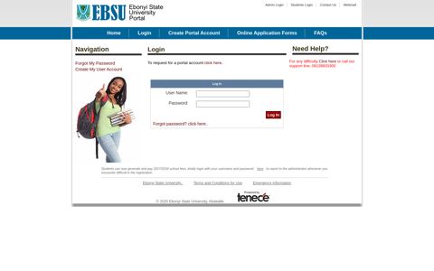 EBSU Portal | Login - Ebonyi State University
