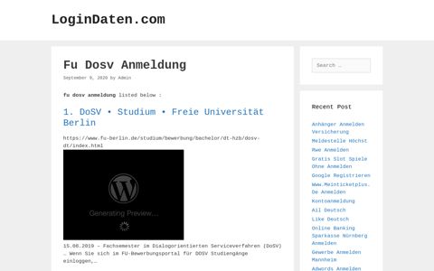 Fu Dosv - Dosv • Studium • Freie Universität Berlin - LoginDaten.com