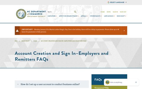 Account Creation and Sign In–Employers and Remitters ... - DES