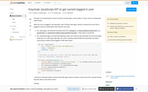 Keycloak JavaScript API to get current logged in user - Stack ...