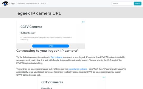 Connect to Iegeek IP cameras