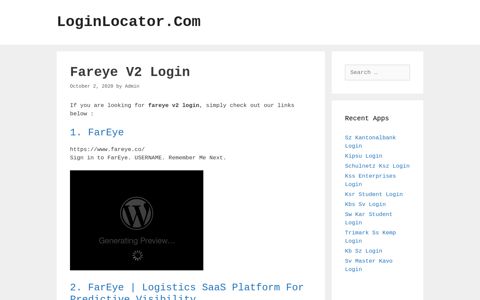 Fareye V2 Login - LoginLocator.Com