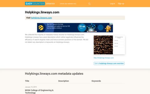Holykings Linways (Holykings.linways.com) - MGM College of ...