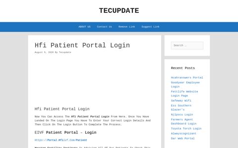 Hfi Patient Portal Login - Tecupdate