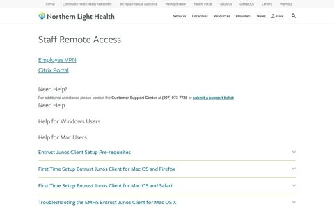 Staff Remote Access - Northern Light Health