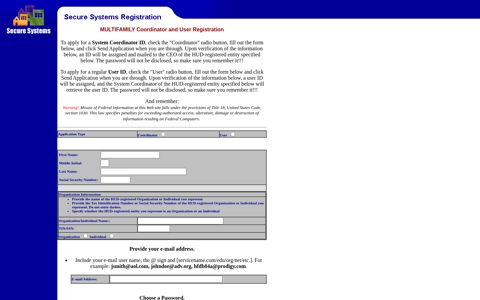 Participant User Registration - HUD