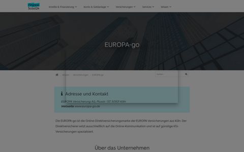 EUROPA-go: Adresse & Versicherungs-Portrait (Details)