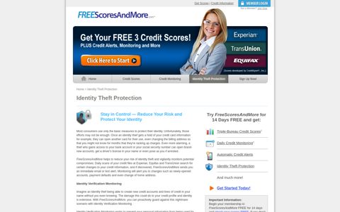 Identity Theft Protection - FreeScoresAndMore.com