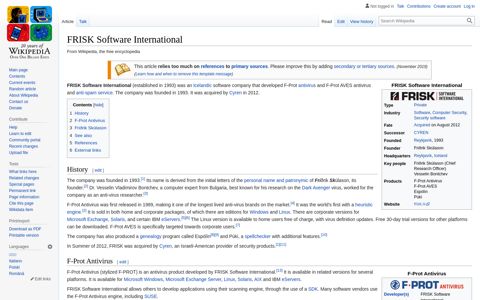 FRISK Software International - Wikipedia