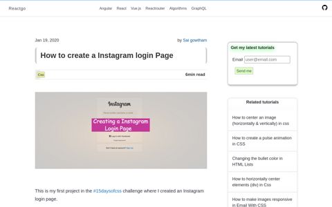 How to create a Instagram login Page | Reactgo