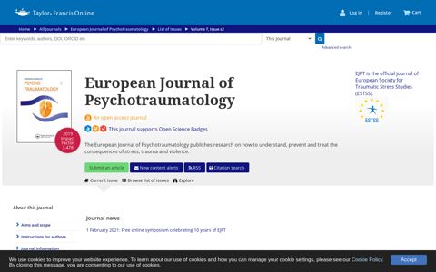 European Journal of Psychotraumatology: Vol 7, No s2