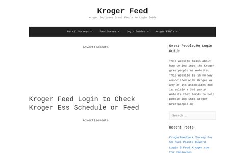 Kroger Eschedule 🤑 Feed.Kroger.com My Schedule Login