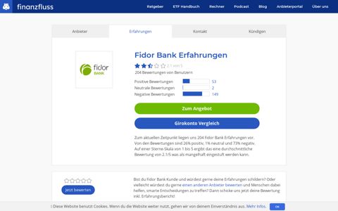 Fidor Bank Erfahrungen (198 Bewertungen) - 12/2020 ...