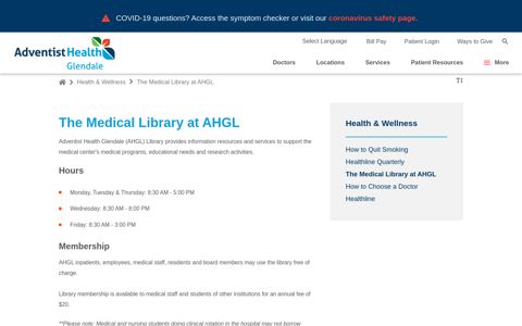 The Medical Library - Adventist Health Glendale