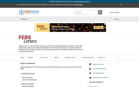 Journal list menu - FEBS Letters - Wiley