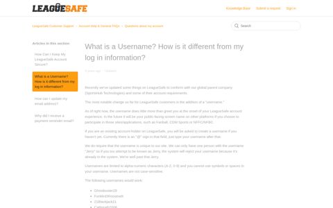 What is a Username? How is it different from my log in ...