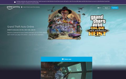 Grand Theft Auto Online - Prime Gaming