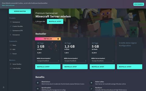 Minecraft Server mieten - gportal